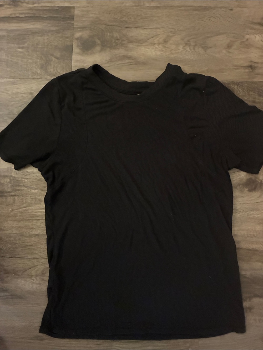 Avia Black Short Sleeve Crew Neck ribbed T-Shirt